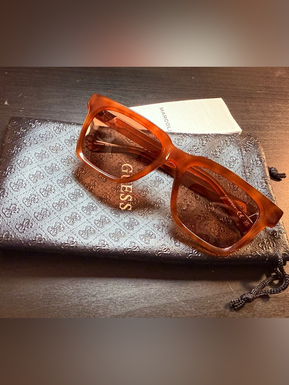 Guess Unisex Coral Lens Square Sunglasses